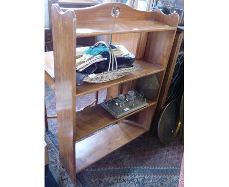 Light mahogany four tier bookshelves, 30"W x 45"H