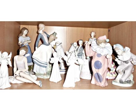 Assorted china figurines, inc. Nao and Rex, etc.