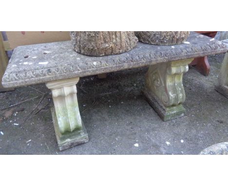 Stonework garden bench