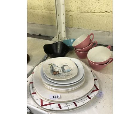 A small quantity of various Midwinter china ornaments including a Cannes saucer and other Casson designs.