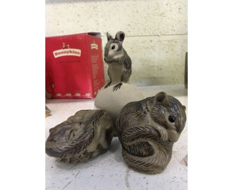Three various Poole Pottery Barbara Linley Adams stoneware models of Mice.