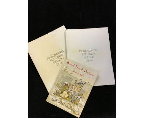 A WWI hand painted Christmas card in the style of Bruce Bairnsfather "Old Bill" from the Royal Naval Division, France 1916, t