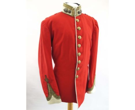 POST 1901 LANCASHIRE FUSILIERS OFFICERS FULL DRESS SCARLET TUNIC High white collar with bullion braid edging and bullion wire