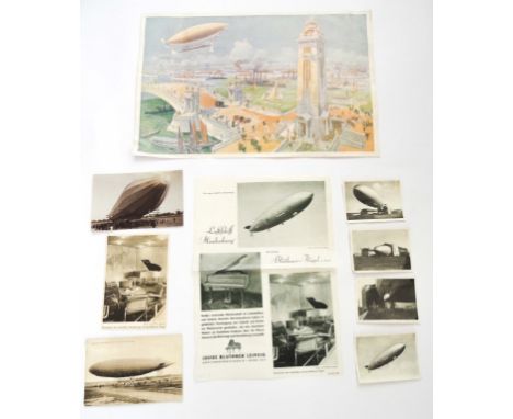 GRAF ZEPPELIN AIRSHIP PHOTOGRAPHS & POSTCARDS A small lot of original photographs (4) and postcards (3). Together with a 1907