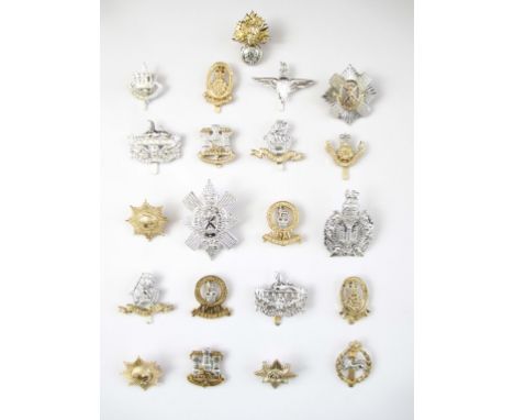 21 BRITISH ARMY STAYBRITE CAP BADGES Anodised cap badges. Infantry and cavalry regiments.