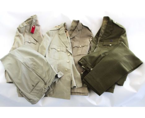 QUANTITY OF BRITISH ARMY UNIFORM  Including KOSB No6 Tunic. RA Tunic. RCT No6 tunic and trousers. RAOC No2 dress tunic and tr