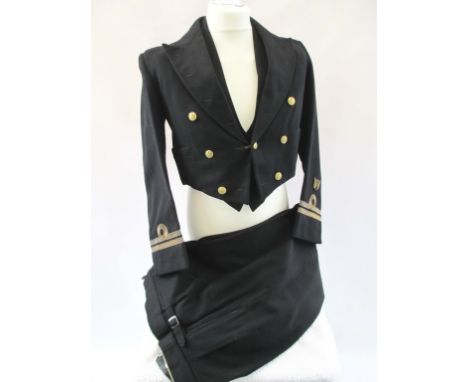 ROYAL NAVY FLEET AIR ARM OFFICERS WW2 PERIOD MESS DRESS UNIFORM Comprising Jacket with KC gilt metal buttons, bullion cuff ra