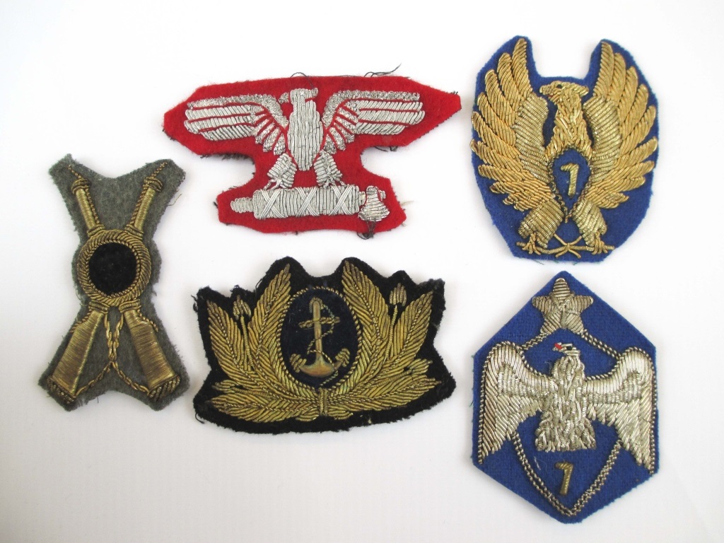 Italy 5 Ww2 Italian Cap Badges Wwii Italian Army And Navy Badges