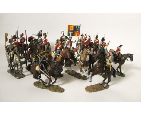 18 DEL PRADO DIE CAST MOUNTED FIGURES 1:32nd scale, hand painted die cast metal figures depicting mounted soldiers throughout