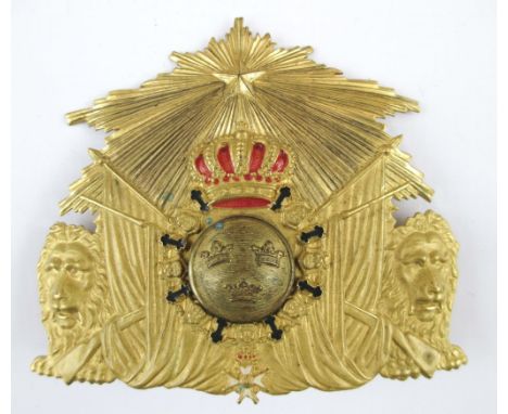 SWEDEN - ARMY OFFICER'S HELMET PLATE Swedish Army Officer's helmet plate badge. Approx 3.75 inches tall.
