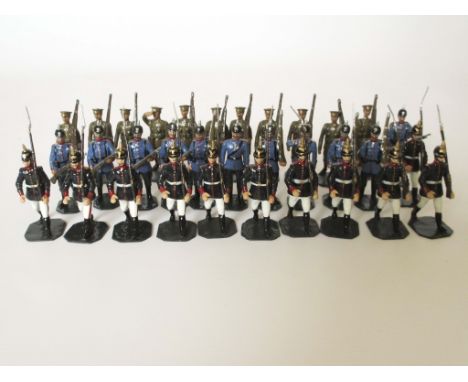 33 SOLID CAST WHITE METAL TOY SOLDIERS WW1 GERMAN & BRITISH INFANTRY Hand painted white metal soldiers. Each standing approx 