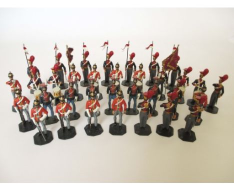 34 SOLID CAST WHITE METAL TOY SOLDIERS BRITISH DISMOUNTED CAVALRY Hand painted white metal soldiers. Each standing approx 2.5