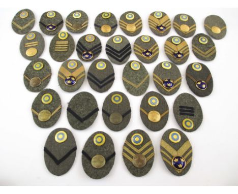 SWEDEN - 30 SWEDISH ARMY RANK OVAL BADGES Swedish Army rank insignia. (30)
