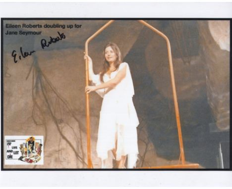 007 James Bond movie Live & Let Die 8x10 colour scene photo signed by actress Eileen Roberts.  Good Condition. All autographs