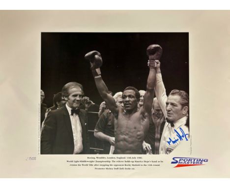 Maurice Hope signed limited edition print with signing photo Maurice Hope was one of Britain's finest World Champions. This s