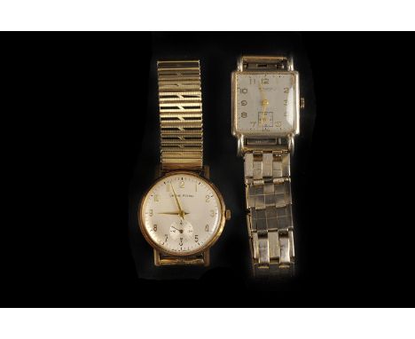 A 9ct gold cased Smiths Astral gentleman’s wristwatch, on later expanding strap, in Smiths box, together with a vintage Ami W