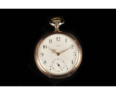An early 20th century Omega two colour open faced pocket watch, the four piece case stamped .800 standard, no. 3766142, signe
