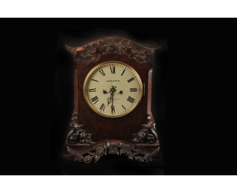 A William IV walnut bracket clock, marked Webster London to the dial, the double fusee twin train movement chiming in a singl