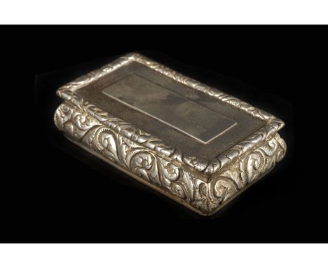 A George IV silver snuff box, Birmingham 1825 and possibly by Thomas Wilkes Barber, with gilt interior and scrolling acanthus