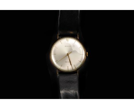 A vintage 9ct gold Rolex gentleman’s wristwatch, c.1965, the circular silvered dial in gold case, engraved to reverse, appear