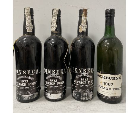 Fonseca Guimaraens Vintage Port 1972, 3 bottles, levels near to upper shoulder; Cockburns 1967, 1 bottle (4)