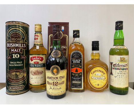 Irish Whiskey, 12 bottles. Bushmills Single Malt, aged 10 years, 40%, 70cl, 2 bottles; Jameson 1780 Special Reserve, aged 12 