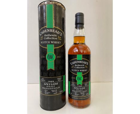 Cadenhead's Authentic Collection Macallan-Glenlivet 1989 Speyside Single Malt Scotch Whisky, aged 12 years, cask strength, bo