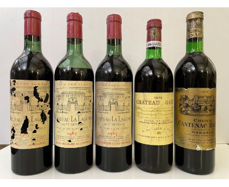 Mixed Bordeaux etc, 10 bottles. Chateau La Lagune, Haut Medoc 1967, 3 bottles; Chateau Cantenac-Brown, Margaux 1973, 1 bottle