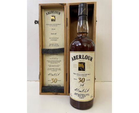 Aberlour 1966 Pure Single Speyside Malt Whisky, aged 30 years, 
matured in two sherry butts and one bourbon hogshead, no. 718