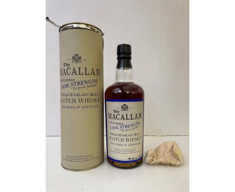 The Macallan Cask Strength Single Highland Malt Scotch Whisky, 1980, bottled 2002 Swiss 'Fassbind' import sticker to rear, 51