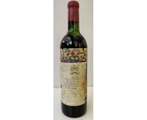 Chateau Mouton Rothschild, Pauillac 1er Cru 1968, 1 bottle, stained and chipped label, level upper shoulder