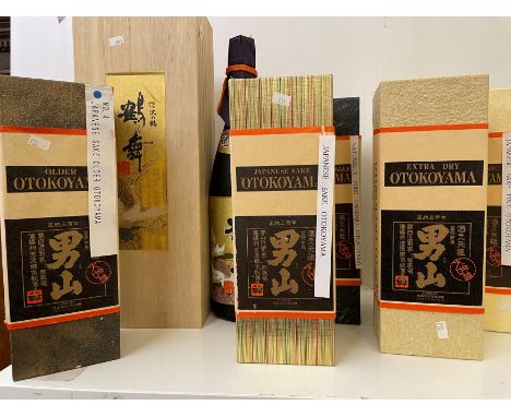 Japanese Sake. Otokoyama, 5 different types, boxed, standard size; and two others in 1800ml size (7)