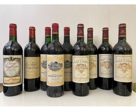 Chateau Rauzan Gassies, Margaux 2eme Cru 1996, 1 bottle; Les Fiefs de Lagrange, St Julien 1995, 1 bottle; Chateau Pedesclaux,