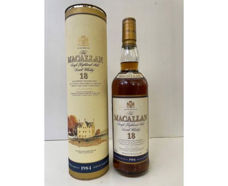 The Macallan 1984 Single Highland Malt Scotch Whisky, 18 years old distilled in 1984 and in earlier years, 43%, 70cl, level i