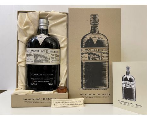 The Macallan 1861 Replica Old Highland Malt Whisky, 42.7% vol, 700ml, level upper shoulder, in lined cardboard presentation b