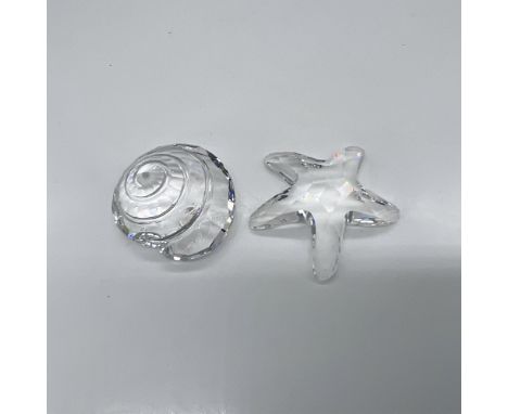 Items include the starfish and the top shell paperweights. One item has its original box which measures 4"L x 4"W x 1.5"H, th