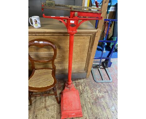A set of vintage F Burrows boxing weigh in scales. Slight damage. No shipping