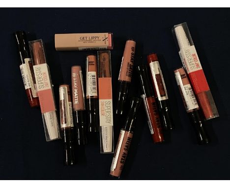 A selection of assorted lip gloss/stain mostly Maybelline