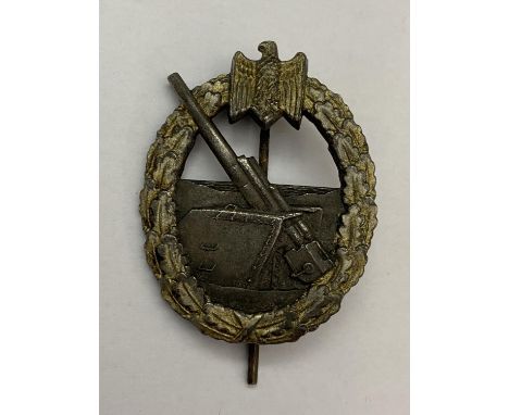 A Third Reich WW2 Kriegsmarine coastal artillery  badge