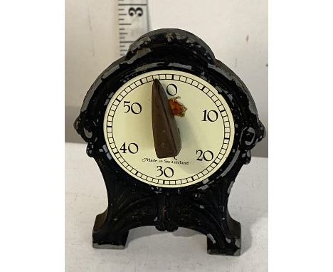 A early 20th century EK Swiss kitchen timer in the Art Nouveau style