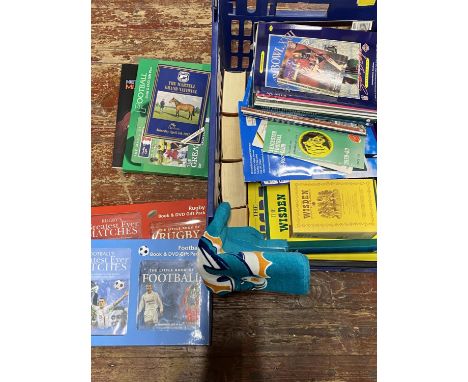 A large selection of assorted sport related books and ephemera, shipping unavailable