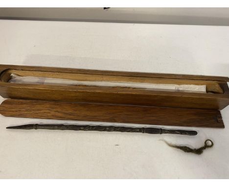 A Tudor period heavily decorated blanket weaving wooden shaft H33cm with report from Yorkshire Museum