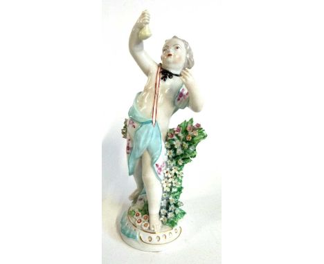 A good large Derby patch mark figure of Cupid in disguise as a moneylender22cm highgood condition no damage/restoration and o