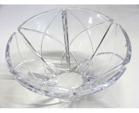 A heavy Orrefors bowl of Art Deco design and flared form, the base with Orrefors factory mark and GSC 450773, 26cm diameter