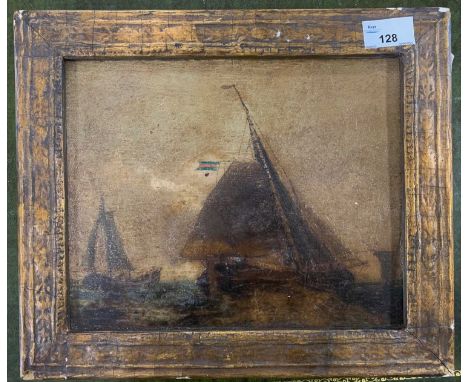 Continental School, circa 19th century, marine / saiboat scene, possibly depicting ships within the Anglo Dutch war, oil on p