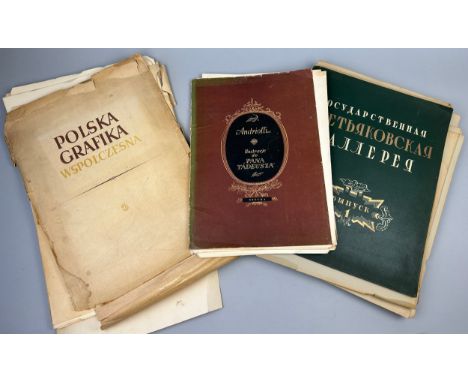 A COLLECTION OF RUSSIAN PRINTS, some possibly Ukraine along with a large book on Wit Stowosz 