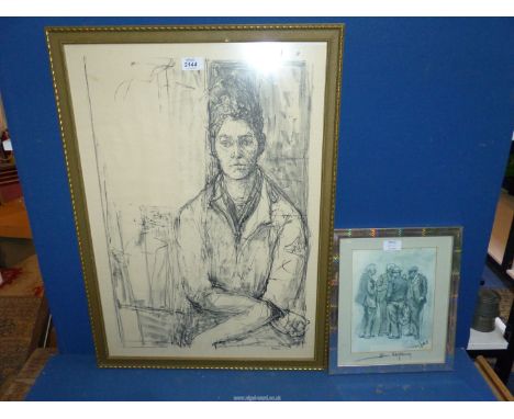 A large three quarter portrait Print of "Michel" along with an Evan Johns print titled "Been Shopping".