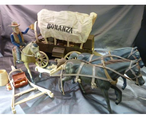 Bonanza 4 in 1 Wagon by Palitoy - No box.  Appears complete with instruction manual