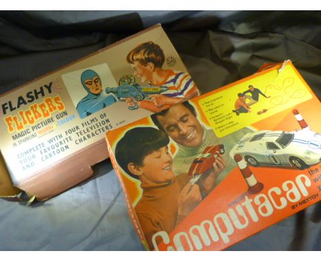 Mid Century Toy's - Flashy Flicker's Magic picture gun and a Computacar by Mettoy