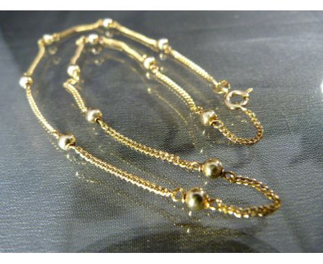 Vintage (1978)  9ct Gold 15" facetted curb link Necklace approx 1.45mm wide and set with 12 interspaced approx 3.75mm diamete